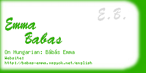 emma babas business card