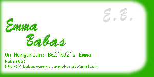 emma babas business card